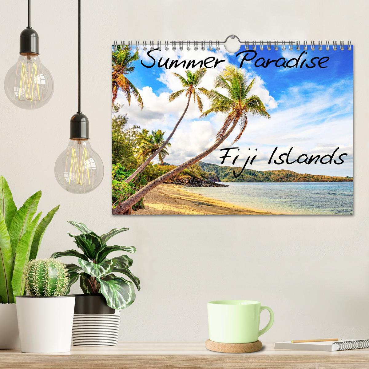 Beispielinhalt (Bild) Summer Paradise Fiji (Wandkalender 2026 DIN A4 quer), CALVENDO Monatskalender