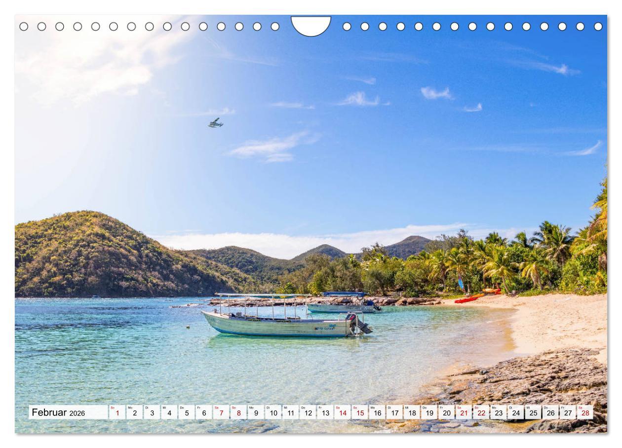 Beispielinhalt (Bild) Summer Paradise Fiji (Wandkalender 2026 DIN A4 quer), CALVENDO Monatskalender