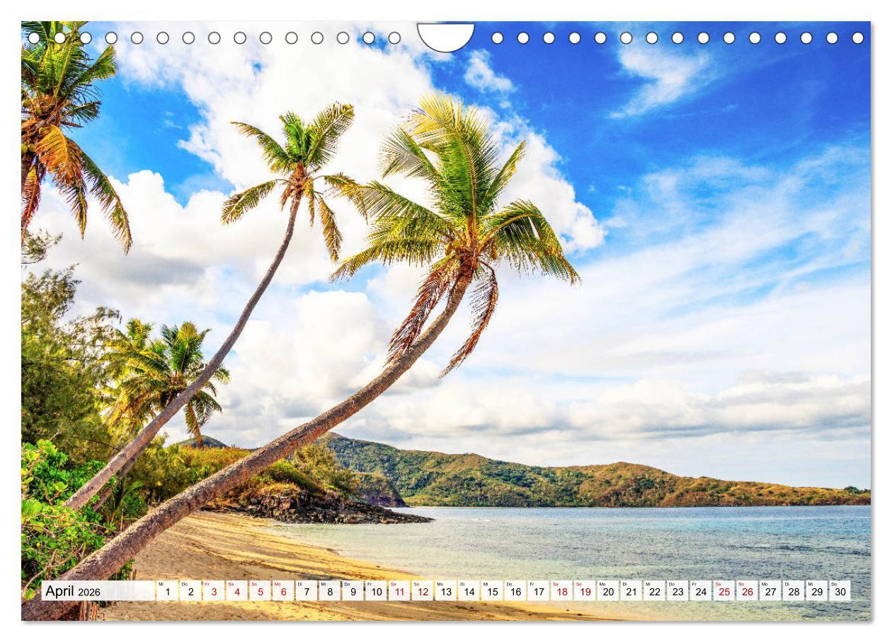 Beispielinhalt (Bild) Summer Paradise Fiji (Wandkalender 2026 DIN A4 quer), CALVENDO Monatskalender