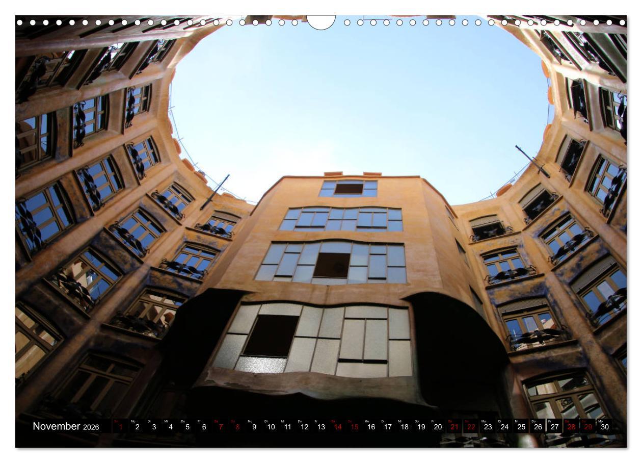Beispielinhalt (Bild) Barcelona - Stadt des Modernisme (Wandkalender 2026 DIN A3 quer), CALVENDO Monatskalender