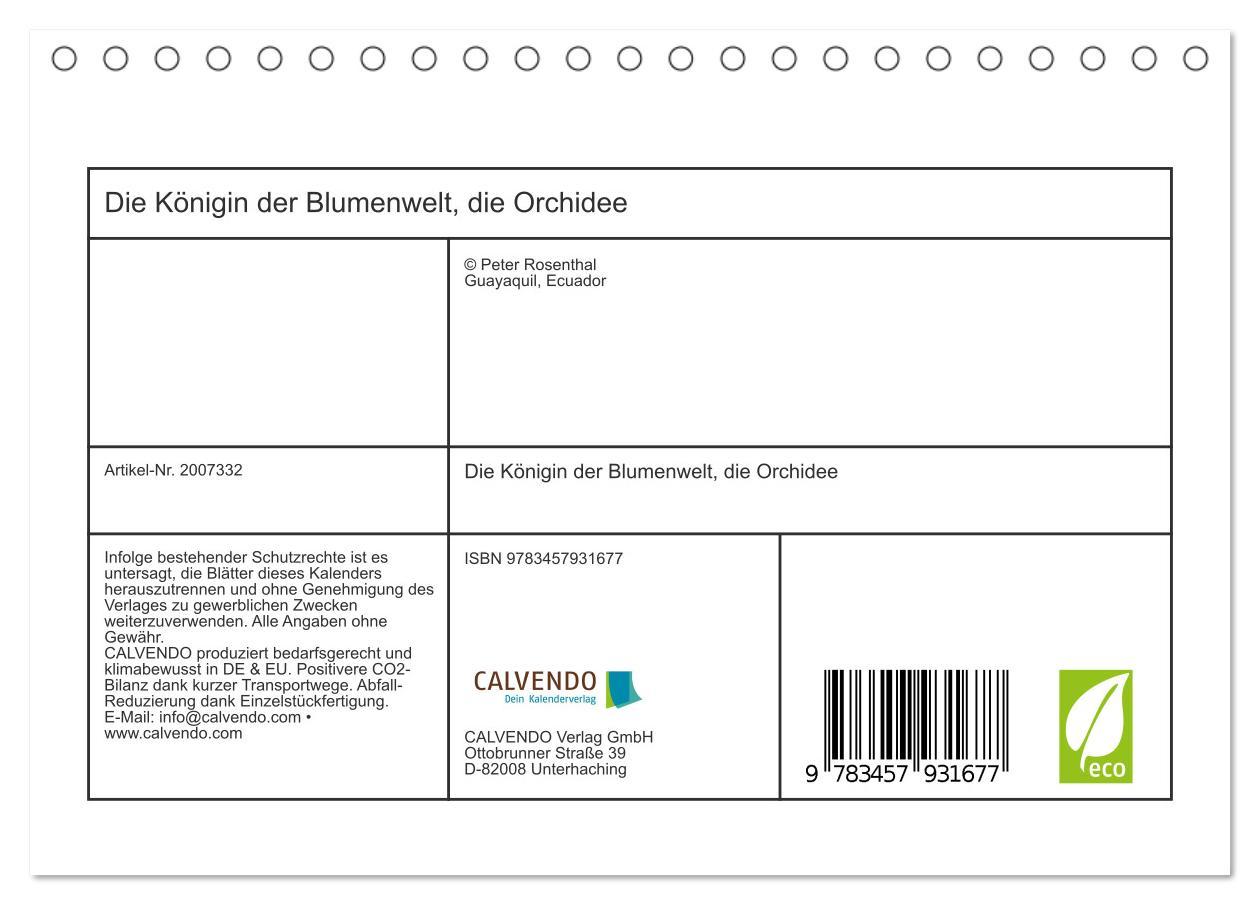 Beispielinhalt (Bild) Die Königin der Blumenwelt, die Orchidee (Tischkalender 2026 DIN A5 quer), CALVENDO Monatskalender