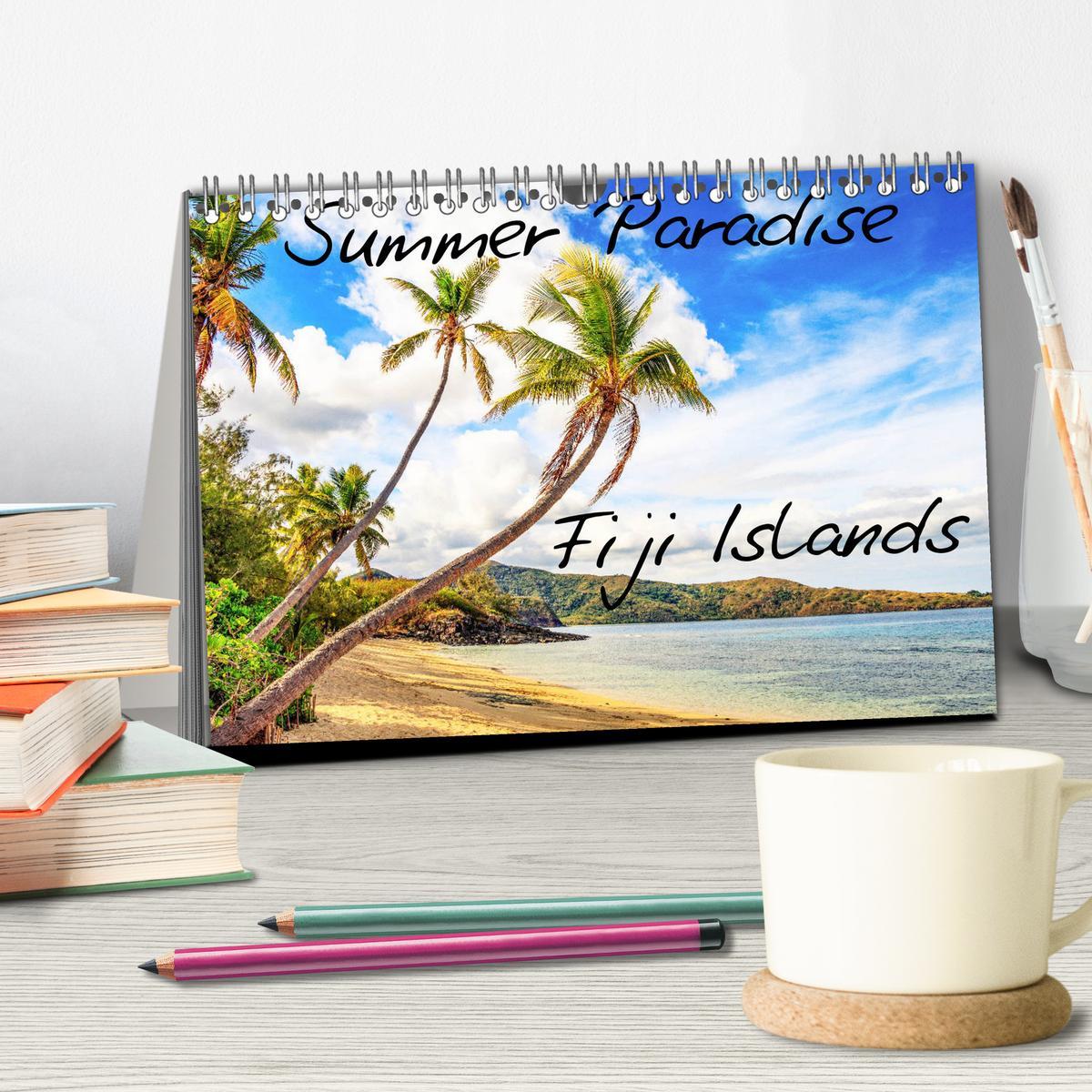 Beispielinhalt (Bild) Summer Paradise Fiji (Tischkalender 2026 DIN A5 quer), CALVENDO Monatskalender