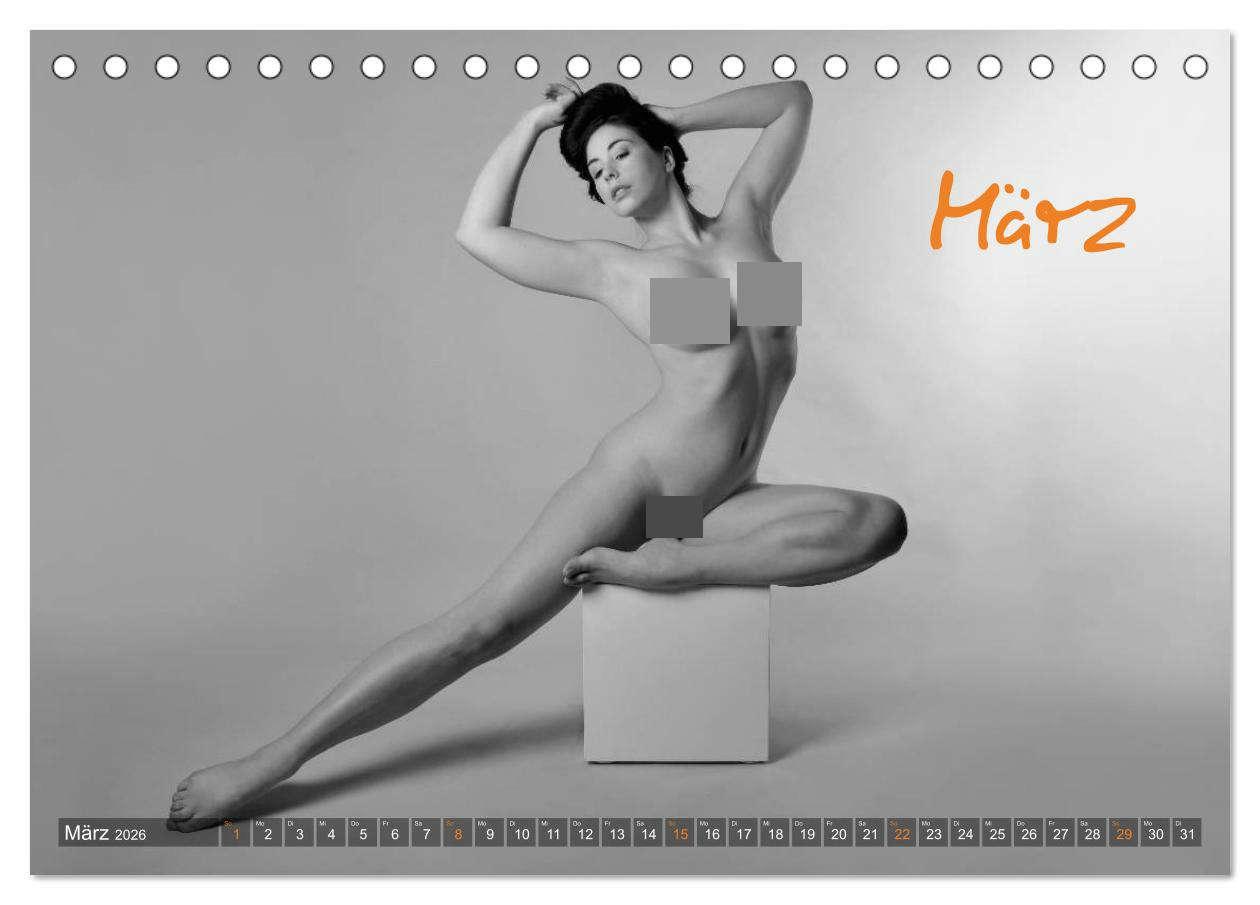 Beispielinhalt (Bild) Erotik Fotoart Klassische Aktfotografie (Tischkalender 2026 DIN A5 quer), CALVENDO Monatskalender