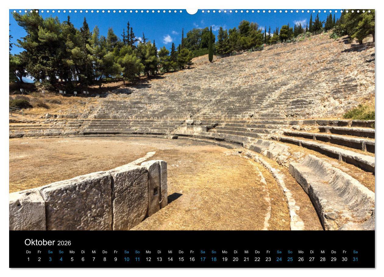 Beispielinhalt (Bild) Peloponnes, Griechisches Urgestein von grandioser Schönheit. Die Regionen Argolis, Korinthia und Attika (Wandkalender 2026 DIN A2 quer), CALVENDO Monatskalender