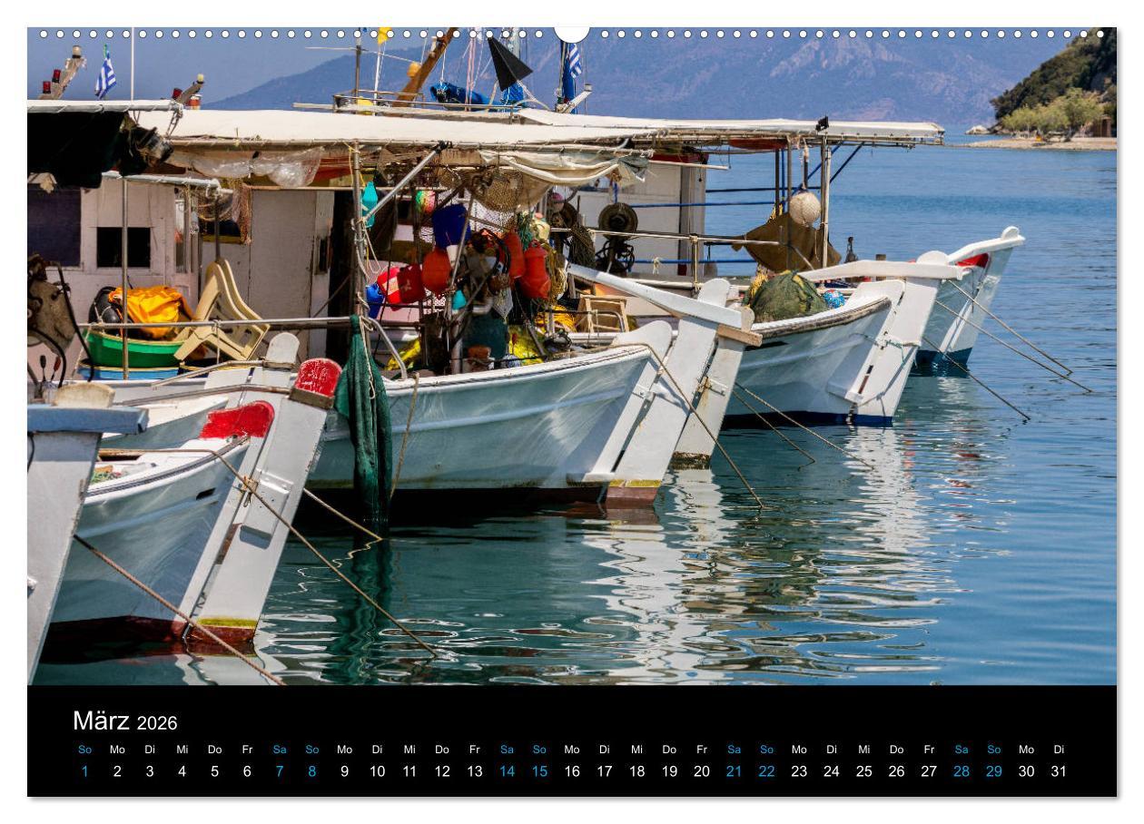 Beispielinhalt (Bild) Peloponnes, Griechisches Urgestein von grandioser Schönheit. Die Regionen Argolis, Korinthia und Attika (hochwertiger Premium Wandkalender 2026 DIN A2 quer), Kunstdruck in Hochglanz