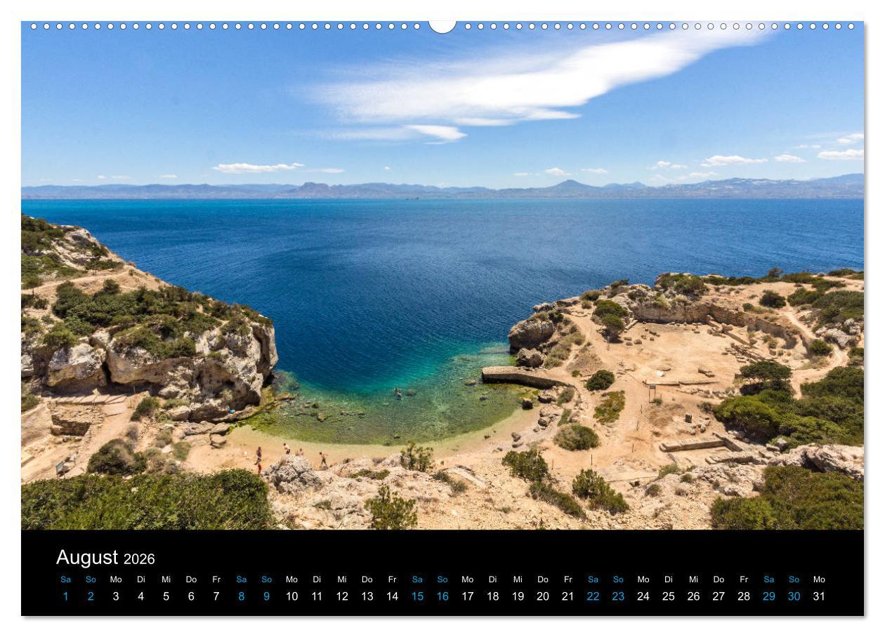 Beispielinhalt (Bild) Peloponnes, Griechisches Urgestein von grandioser Schönheit. Die Regionen Argolis, Korinthia und Attika (hochwertiger Premium Wandkalender 2026 DIN A2 quer), Kunstdruck in Hochglanz