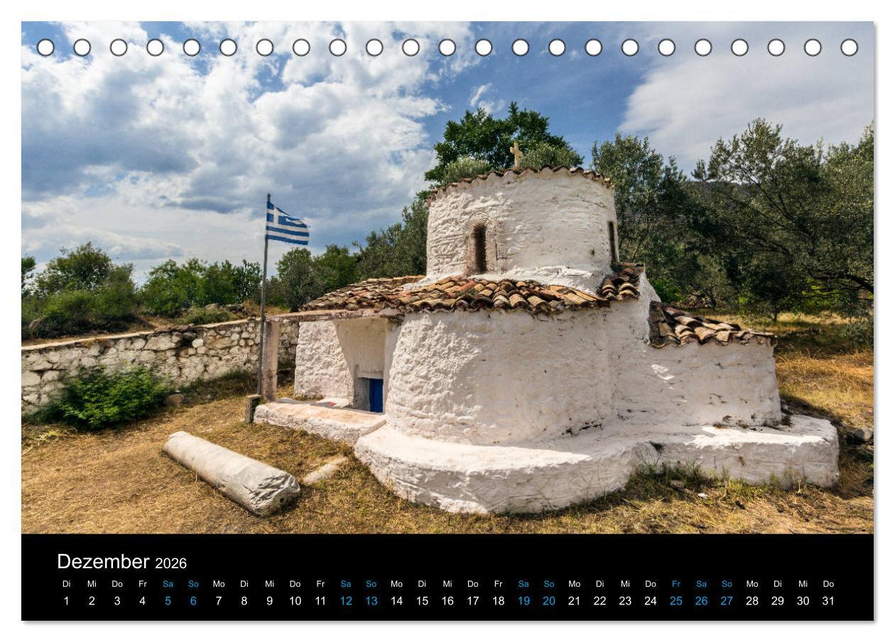 Beispielinhalt (Bild) Peloponnes, Griechisches Urgestein von grandioser Schönheit. Die Regionen Argolis, Korinthia und Attika (Tischkalender 2026 DIN A5 quer), CALVENDO Monatskalender
