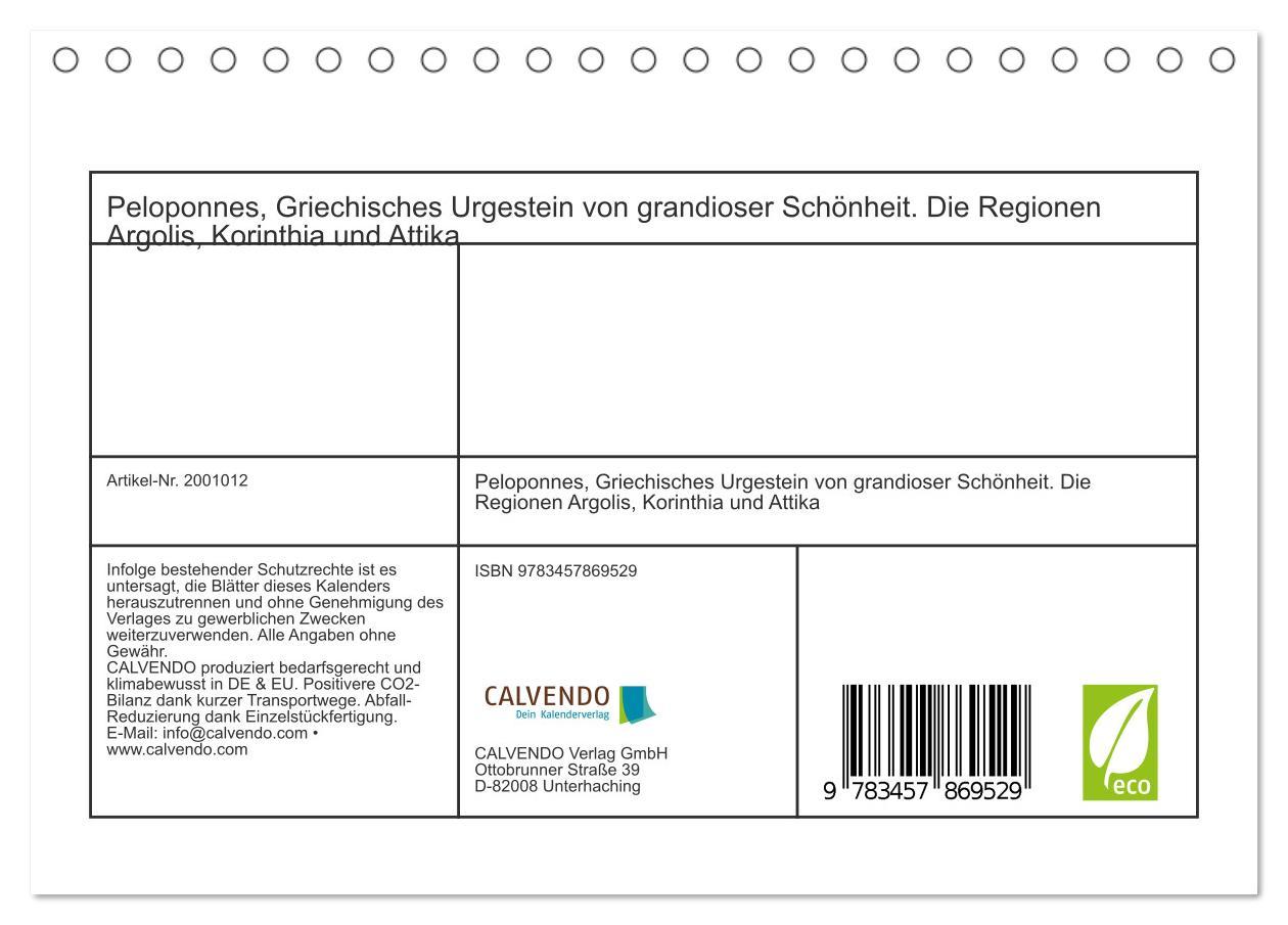 Beispielinhalt (Bild) Peloponnes, Griechisches Urgestein von grandioser Schönheit. Die Regionen Argolis, Korinthia und Attika (Tischkalender 2026 DIN A5 quer), CALVENDO Monatskalender