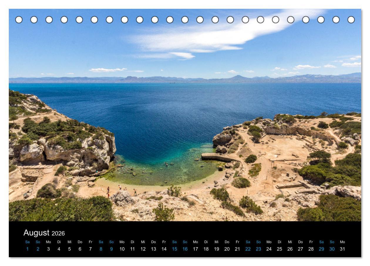 Beispielinhalt (Bild) Peloponnes, Griechisches Urgestein von grandioser Schönheit. Die Regionen Argolis, Korinthia und Attika (Tischkalender 2026 DIN A5 quer), CALVENDO Monatskalender