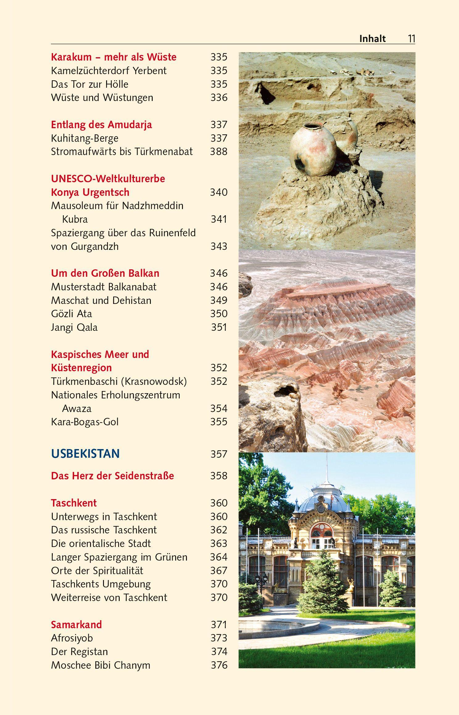 Beispielinhalt (Bild) TRESCHER Reiseführer Zentralasien