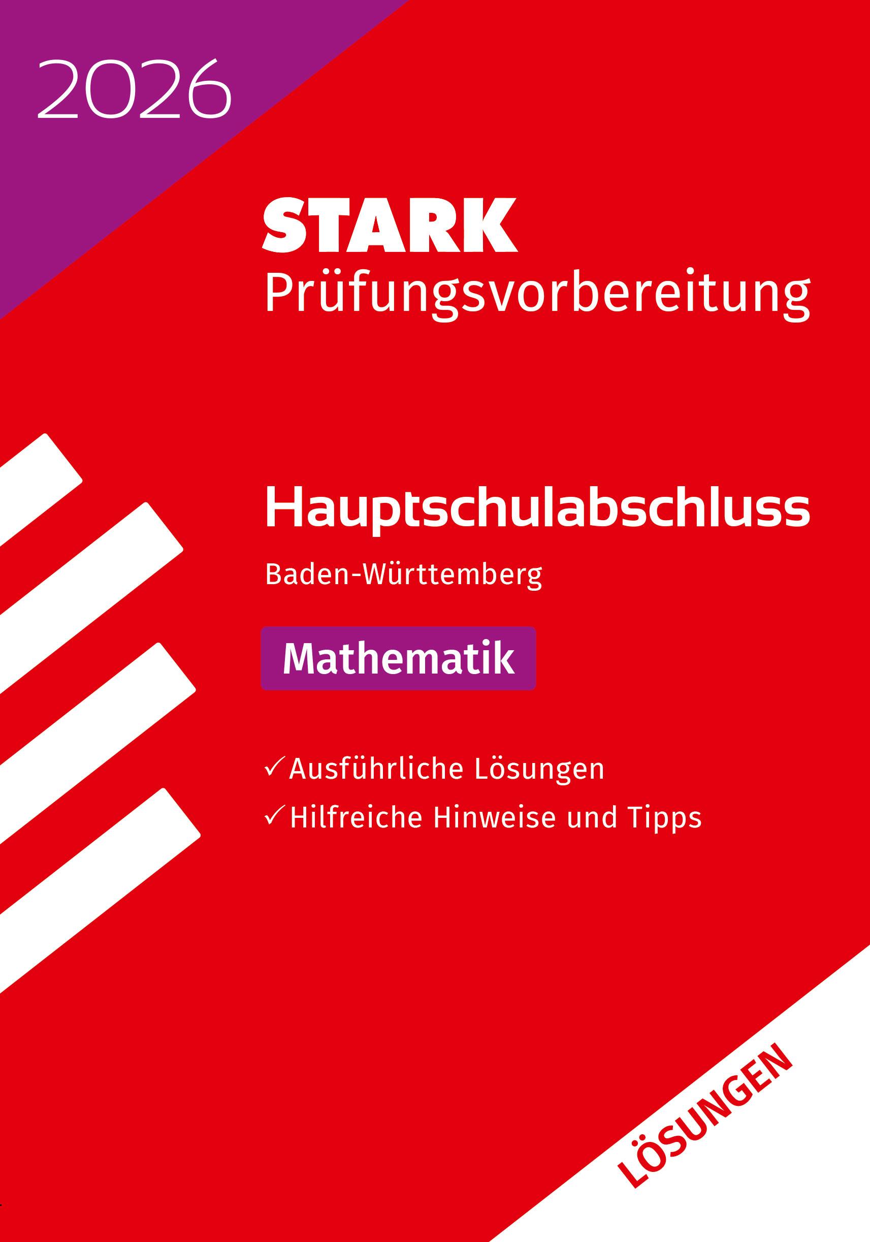 Vorderes Coverbild STARK Lösungen zu Mathematik - Hauptschulabschluss 2026 BW - Prüfungsvorbereitung