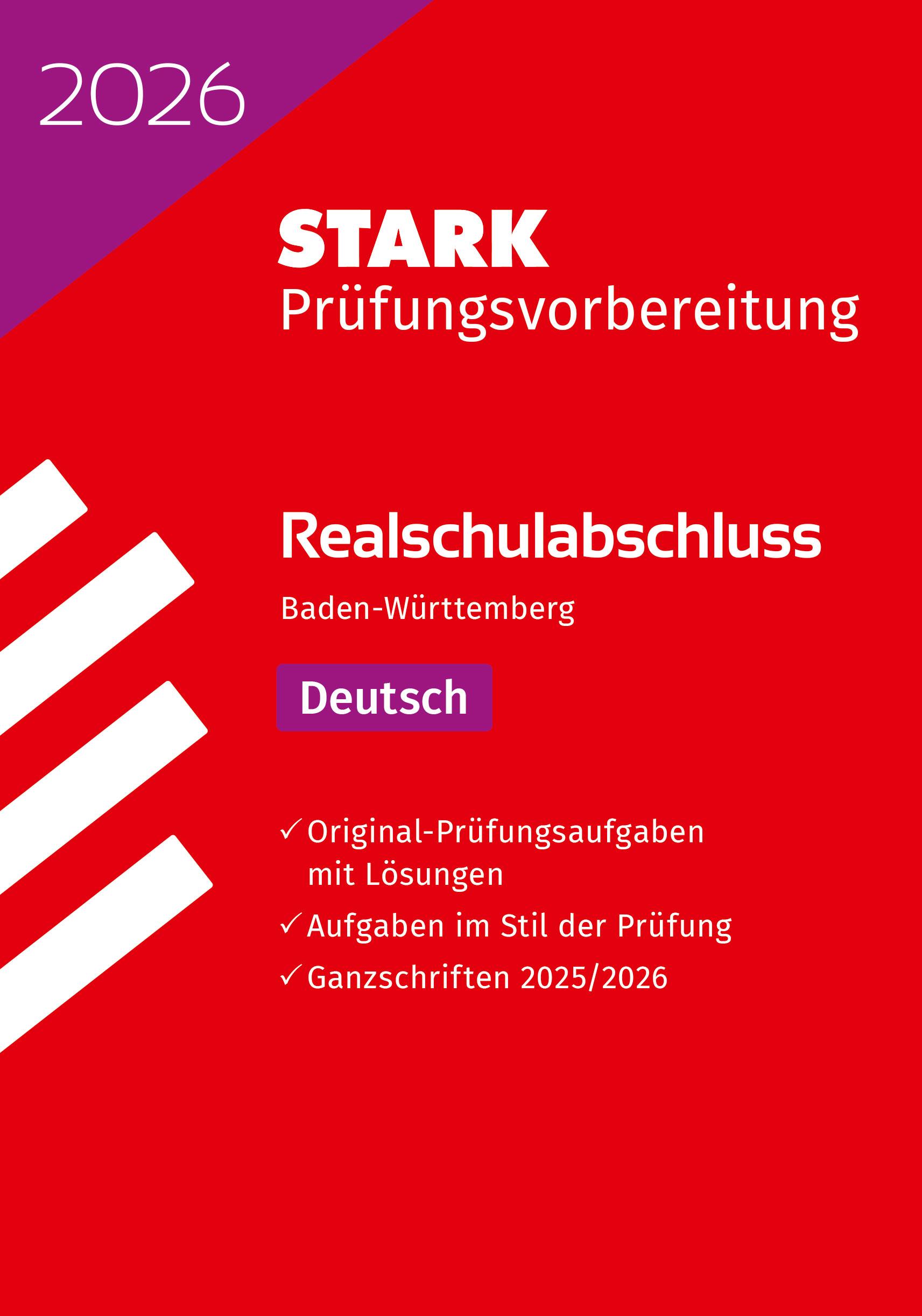 Vorderes Coverbild STARK Deutsch - Realschulabschluss 2026 BW - Prüfungsvorbereitung