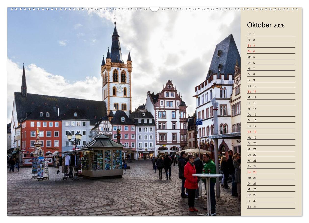 Beispielinhalt (Bild) TRIER an der Mosel (hochwertiger Premium Wandkalender 2026 DIN A2 quer), Kunstdruck in Hochglanz
