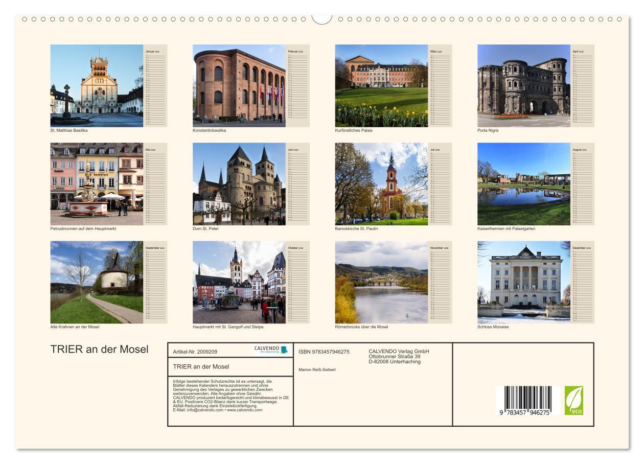 Beispielinhalt (Bild) TRIER an der Mosel (hochwertiger Premium Wandkalender 2026 DIN A2 quer), Kunstdruck in Hochglanz