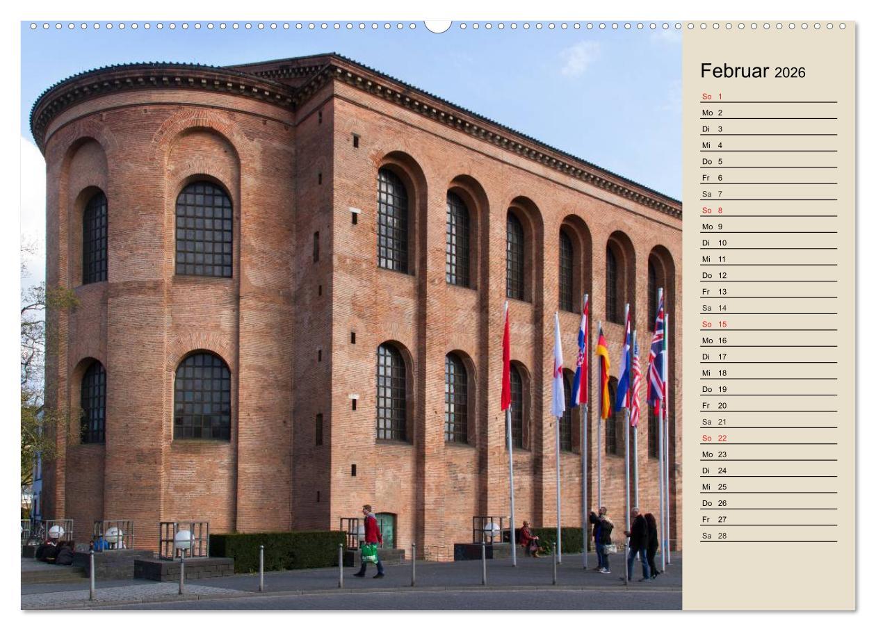 Beispielinhalt (Bild) TRIER an der Mosel (hochwertiger Premium Wandkalender 2026 DIN A2 quer), Kunstdruck in Hochglanz