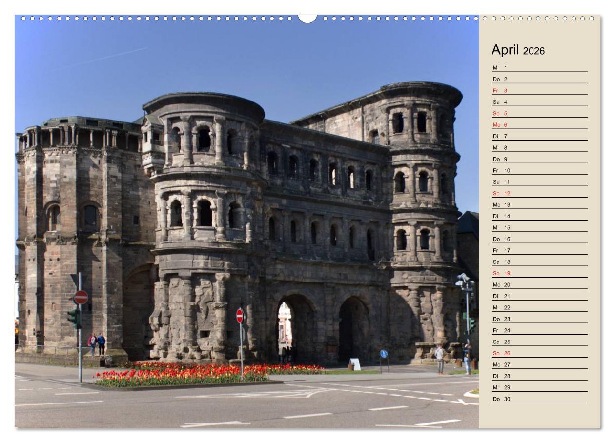 Beispielinhalt (Bild) TRIER an der Mosel (hochwertiger Premium Wandkalender 2026 DIN A2 quer), Kunstdruck in Hochglanz