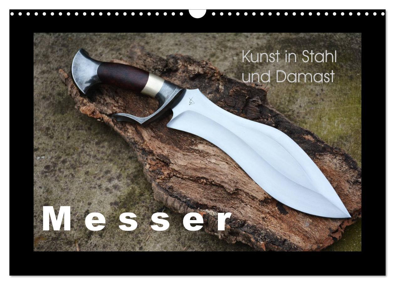 Vorderes Coverbild Kunst in Stahl und Damast - M e s s e r (Wandkalender 2026 DIN A3 quer), CALVENDO Monatskalender