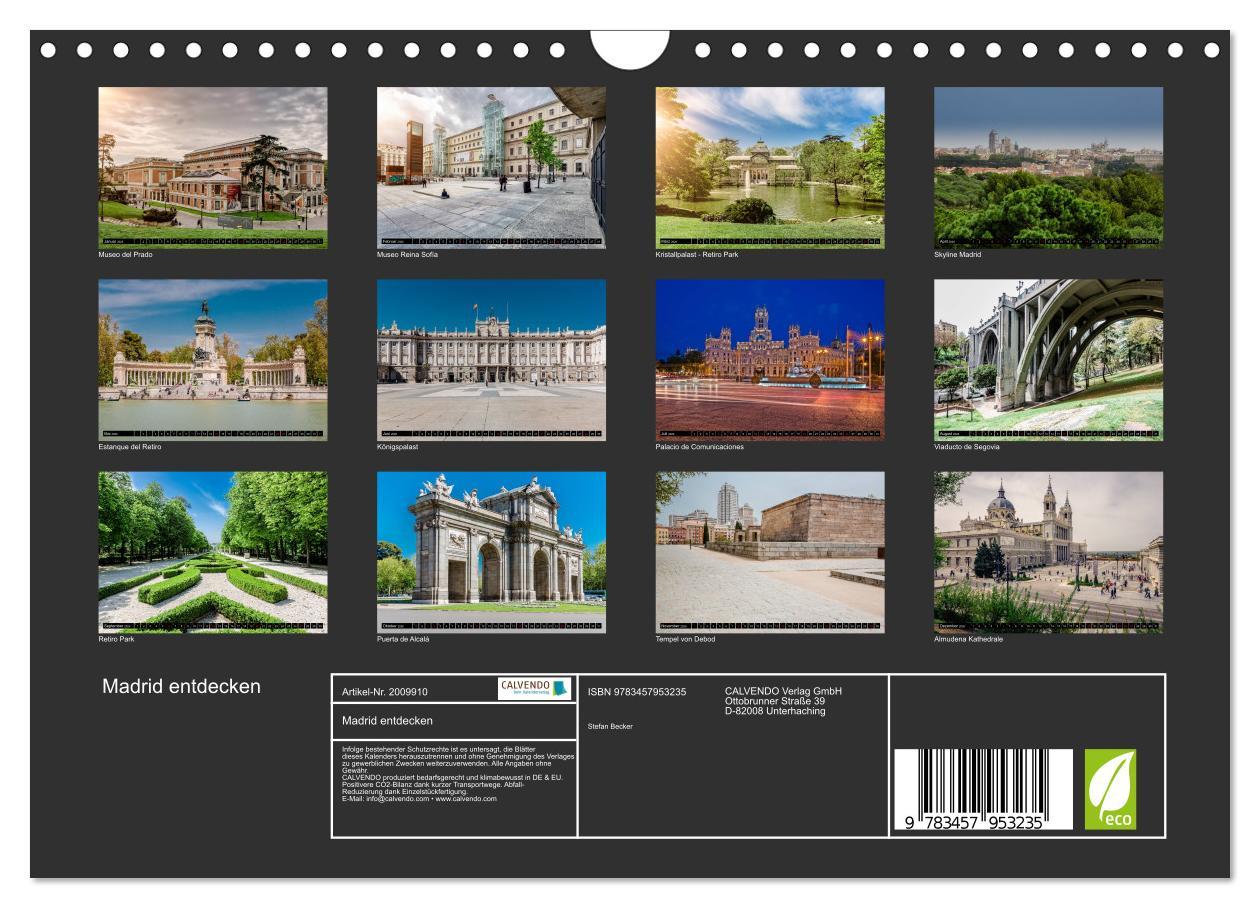 Beispielinhalt (Bild) Madrid entdecken (Wandkalender 2026 DIN A4 quer), CALVENDO Monatskalender
