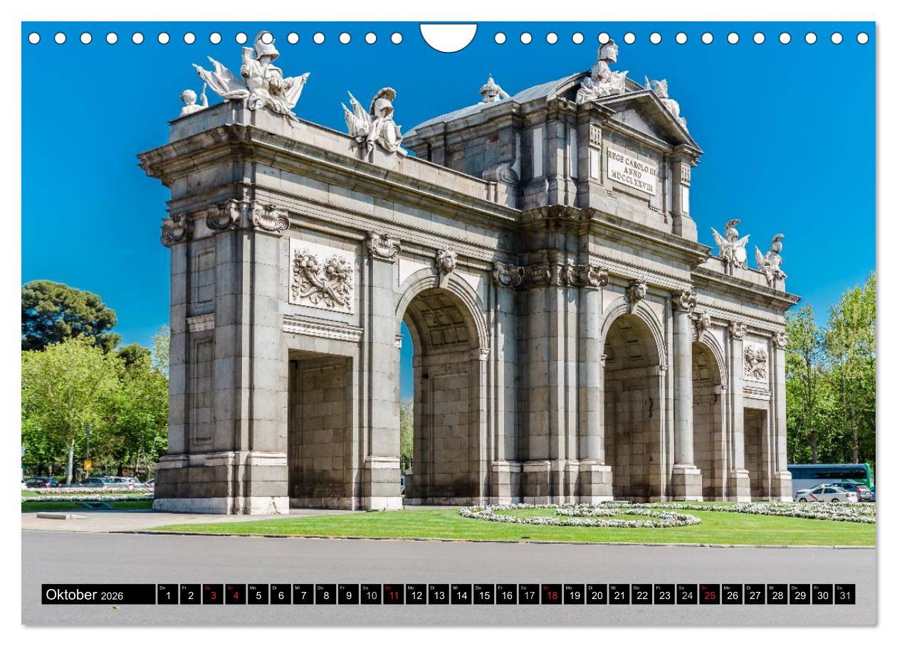 Beispielinhalt (Bild) Madrid entdecken (Wandkalender 2026 DIN A4 quer), CALVENDO Monatskalender