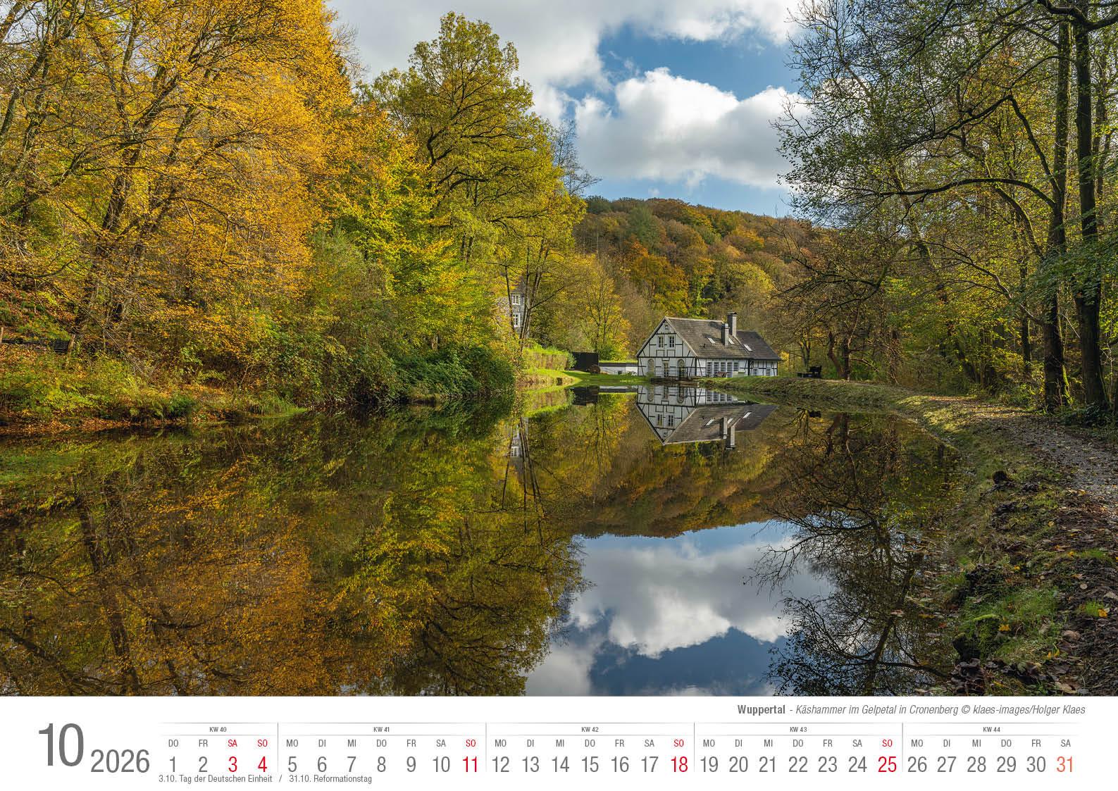 Beispielinhalt (Bild) Wuppertal 2026 Bildkalender A3 Spiralbindung