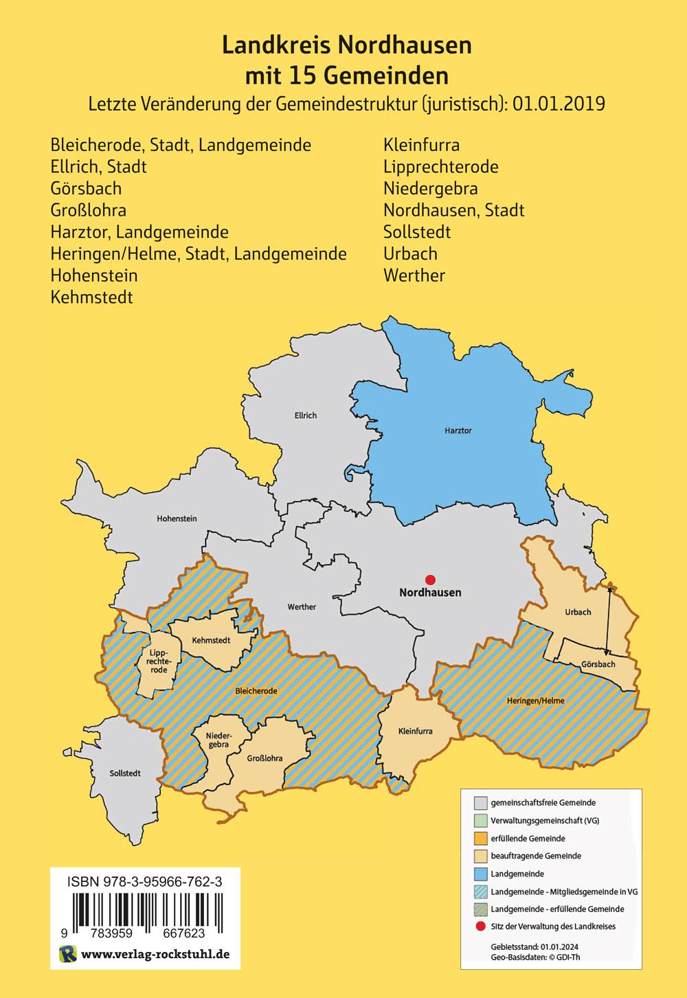 Rückseitencover Wappen, Flaggen und Siegel LANDKREIS NORDHAUSEN - Ein Lexikon - Ausgabe 2025