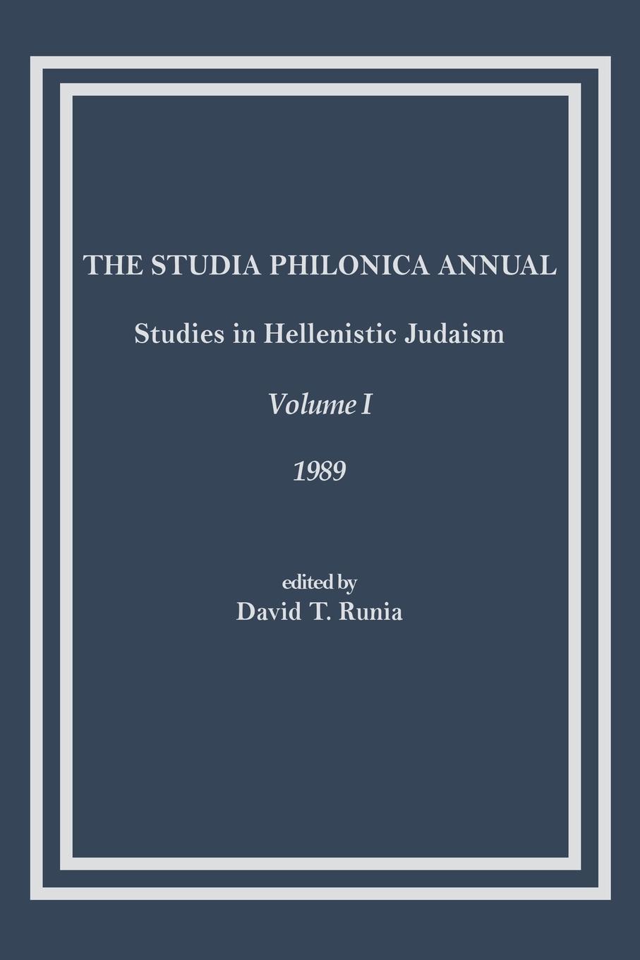 Vorderes Coverbild The Studia Philonica Annual