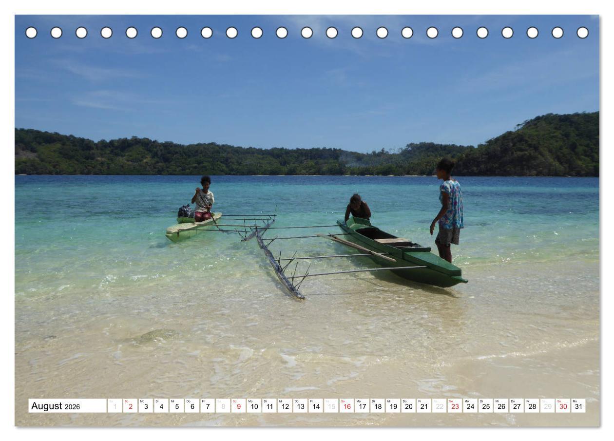 Beispielinhalt (Bild) Papua-Neuguinea Geheimnisvolle Inselwelt (Tischkalender 2026 DIN A5 quer), CALVENDO Monatskalender