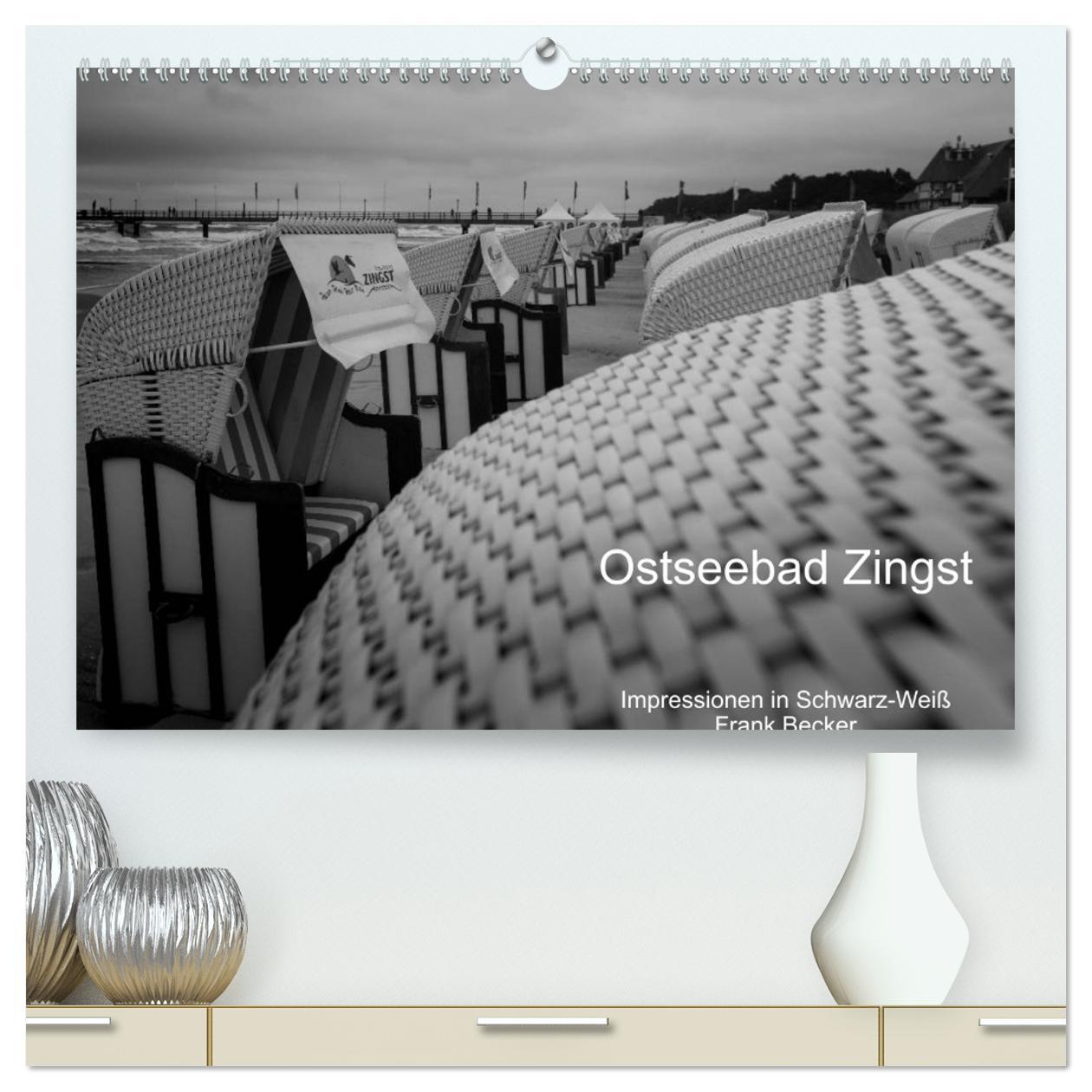 Vorderes Coverbild Ostseebad Zingst - Impressionen in Schwarz-Weiß (hochwertiger Premium Wandkalender 2026 DIN A2 quer), Kunstdruck in Hochglanz