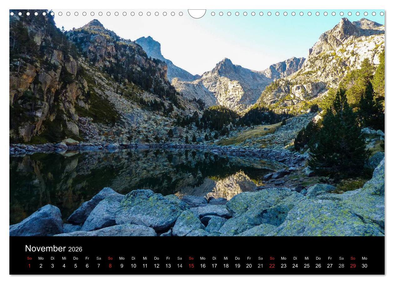 Beispielinhalt (Bild) Spanische - Pyrenäen Carros de Foc (Wandkalender 2026 DIN A3 quer), CALVENDO Monatskalender