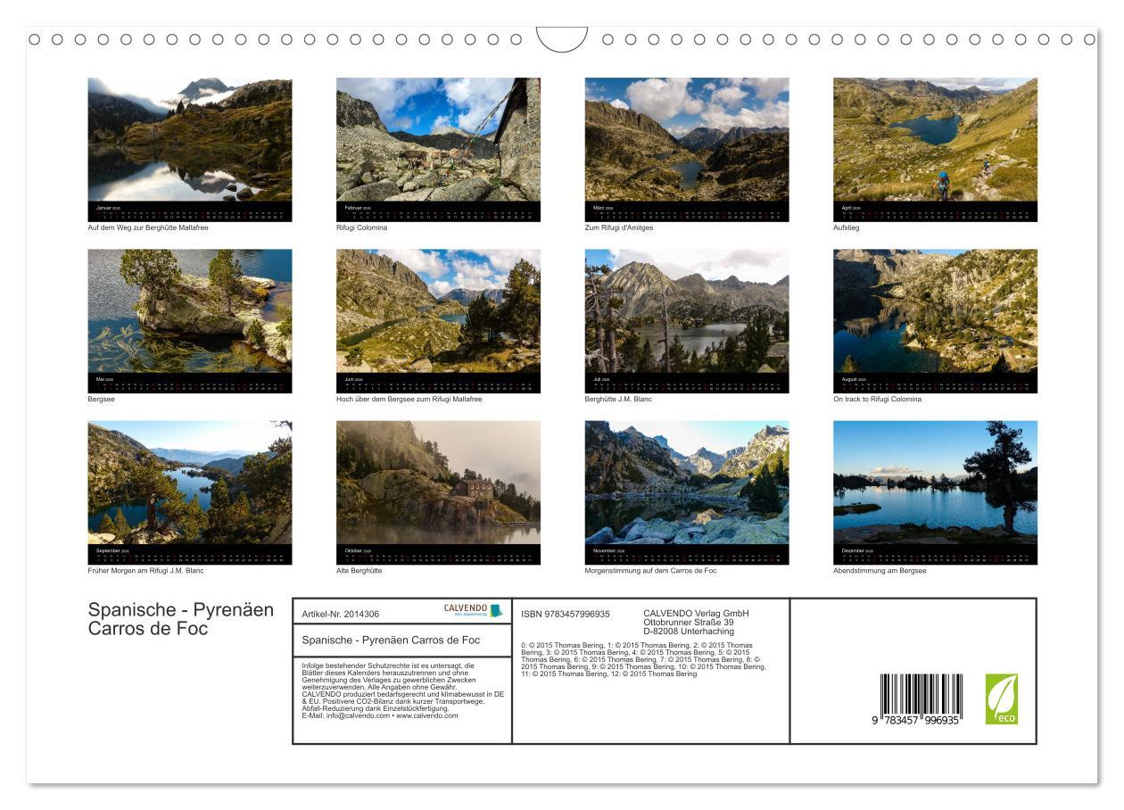 Beispielinhalt (Bild) Spanische - Pyrenäen Carros de Foc (Wandkalender 2026 DIN A3 quer), CALVENDO Monatskalender