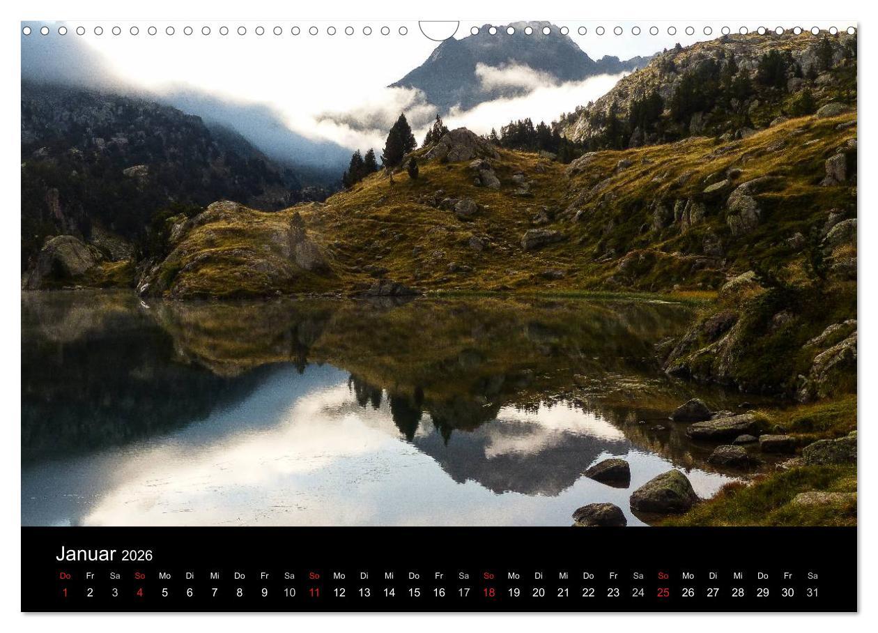 Beispielinhalt (Bild) Spanische - Pyrenäen Carros de Foc (Wandkalender 2026 DIN A3 quer), CALVENDO Monatskalender