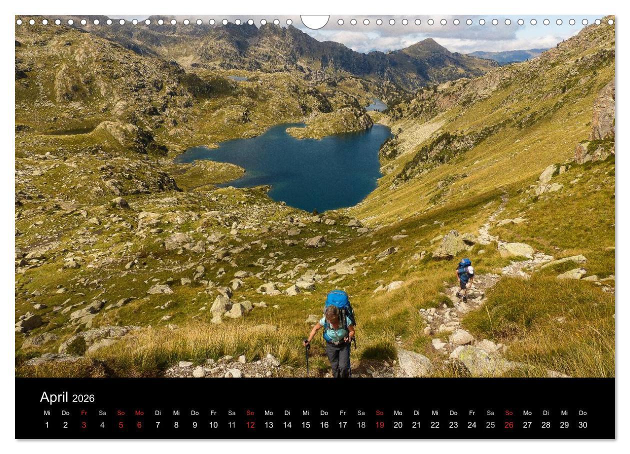 Beispielinhalt (Bild) Spanische - Pyrenäen Carros de Foc (Wandkalender 2026 DIN A3 quer), CALVENDO Monatskalender