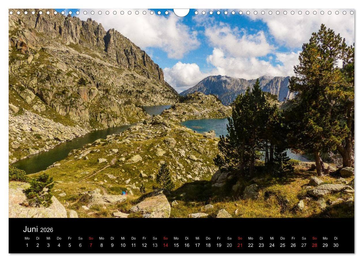 Beispielinhalt (Bild) Spanische - Pyrenäen Carros de Foc (Wandkalender 2026 DIN A3 quer), CALVENDO Monatskalender