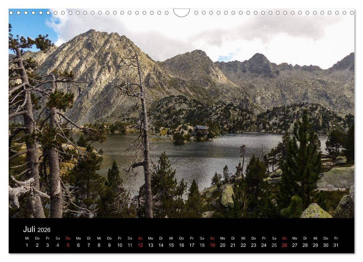 Beispielinhalt (Bild) Spanische - Pyrenäen Carros de Foc (Wandkalender 2026 DIN A3 quer), CALVENDO Monatskalender