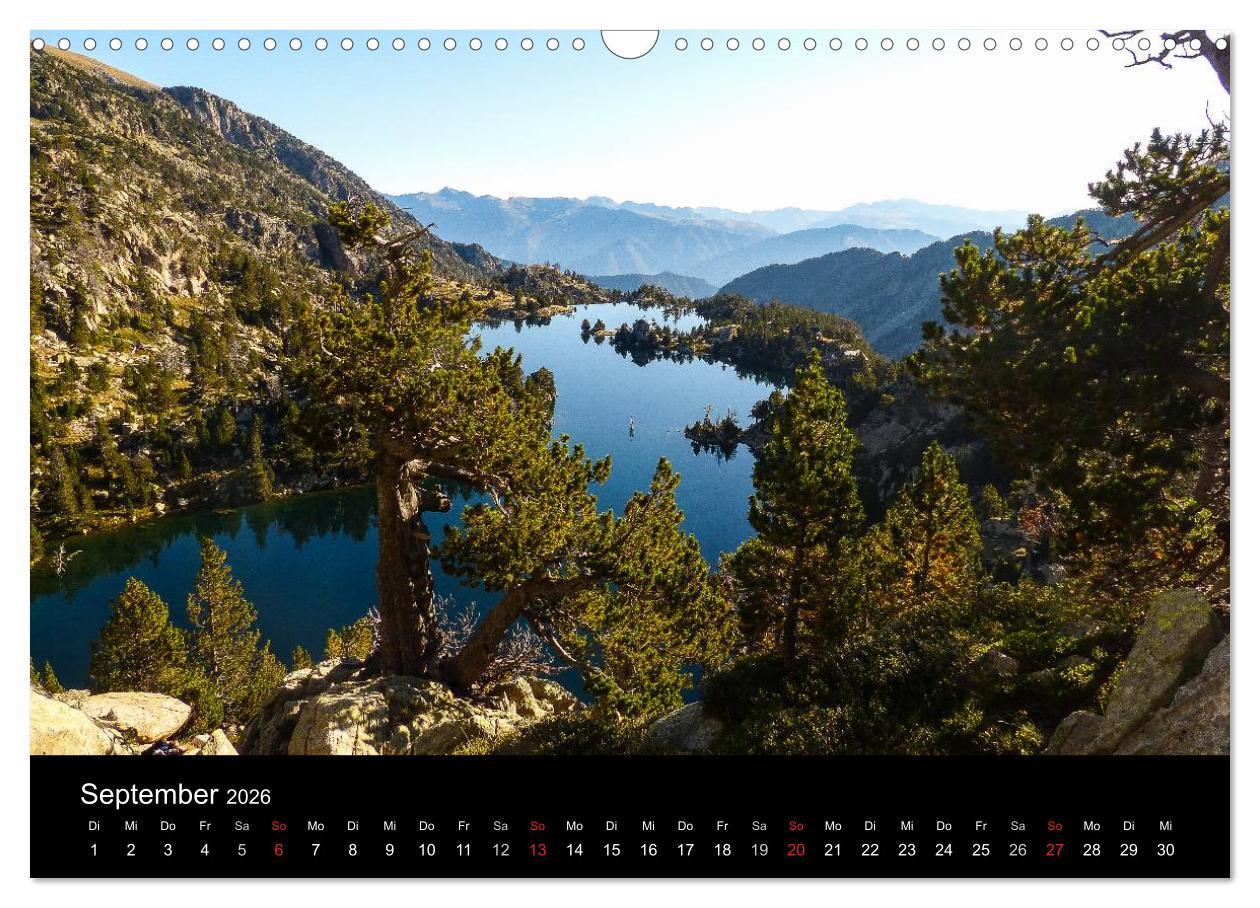 Beispielinhalt (Bild) Spanische - Pyrenäen Carros de Foc (Wandkalender 2026 DIN A3 quer), CALVENDO Monatskalender