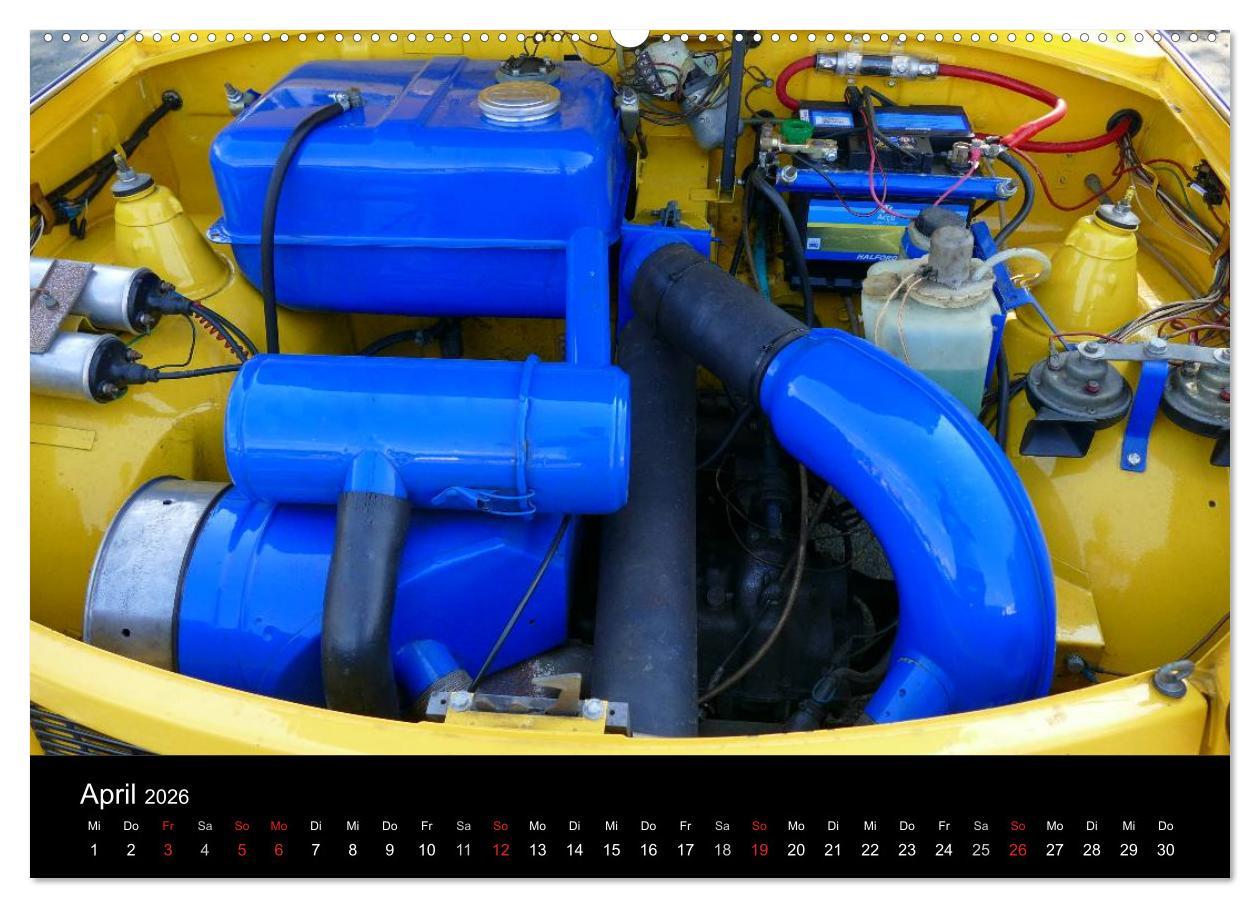 Beispielinhalt (Bild) Trabantfahrertreffen Zwickau (hochwertiger Premium Wandkalender 2026 DIN A2 quer), Kunstdruck in Hochglanz