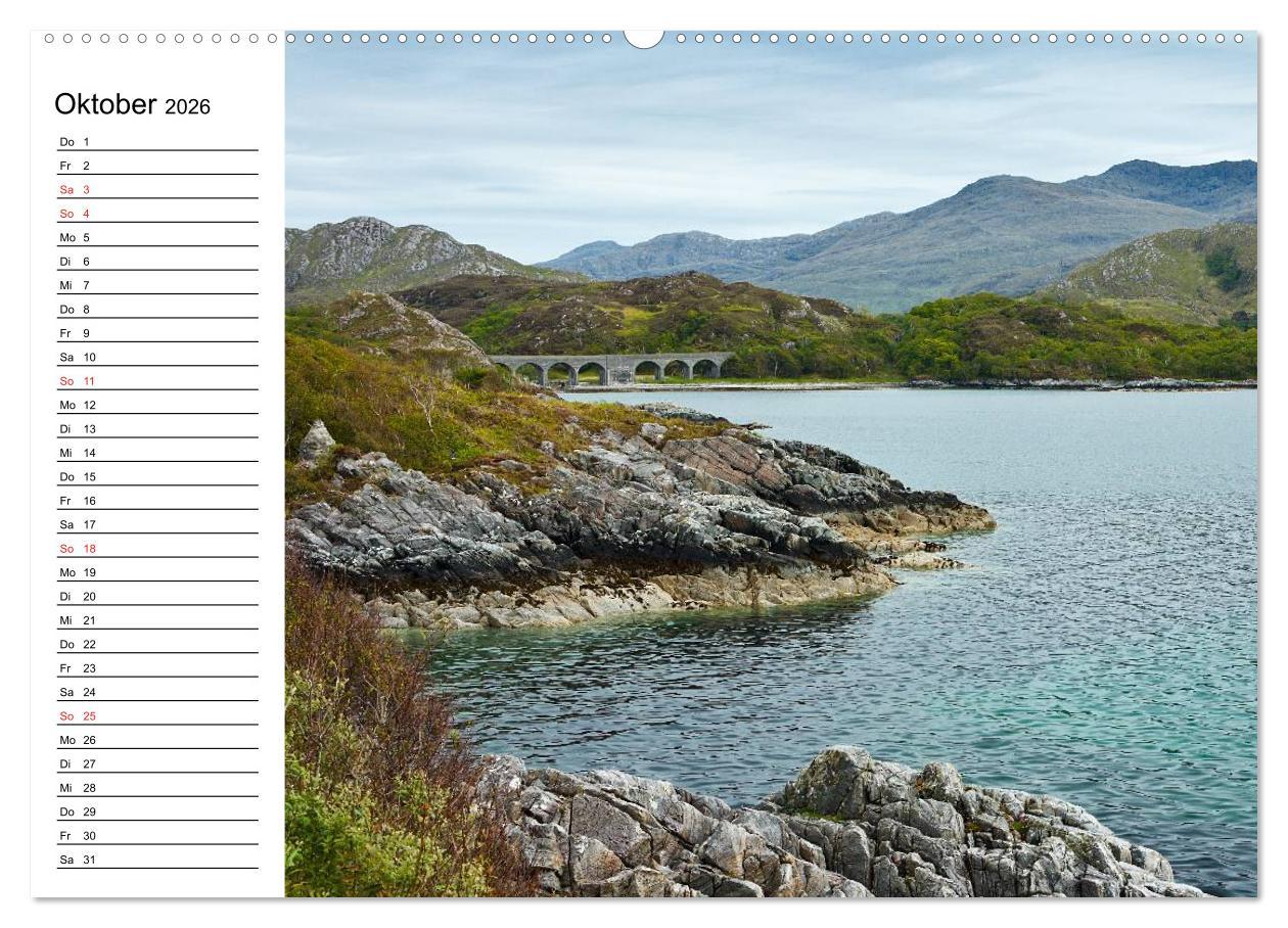 Beispielinhalt (Bild) Schottland - grandiose Landschaften im Westen (Wandkalender 2026 DIN A2 quer), CALVENDO Monatskalender