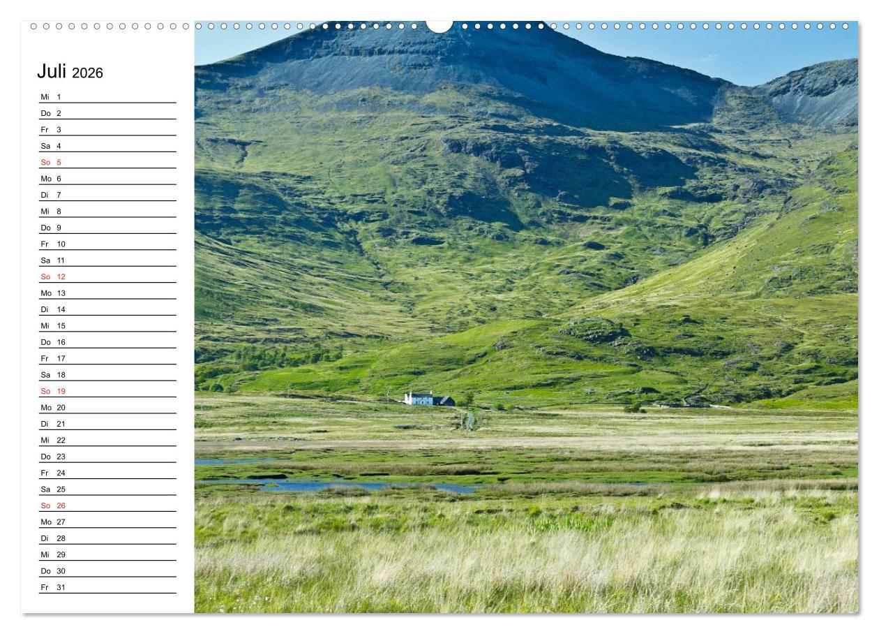 Beispielinhalt (Bild) Schottland - grandiose Landschaften im Westen (Wandkalender 2026 DIN A2 quer), CALVENDO Monatskalender