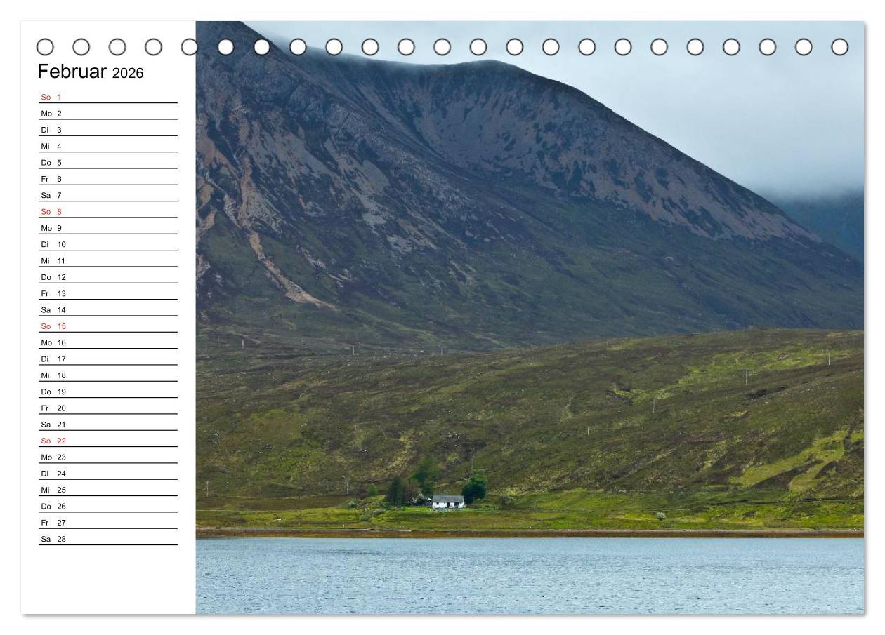 Beispielinhalt (Bild) Schottland - grandiose Landschaften im Westen (Tischkalender 2026 DIN A5 quer), CALVENDO Monatskalender