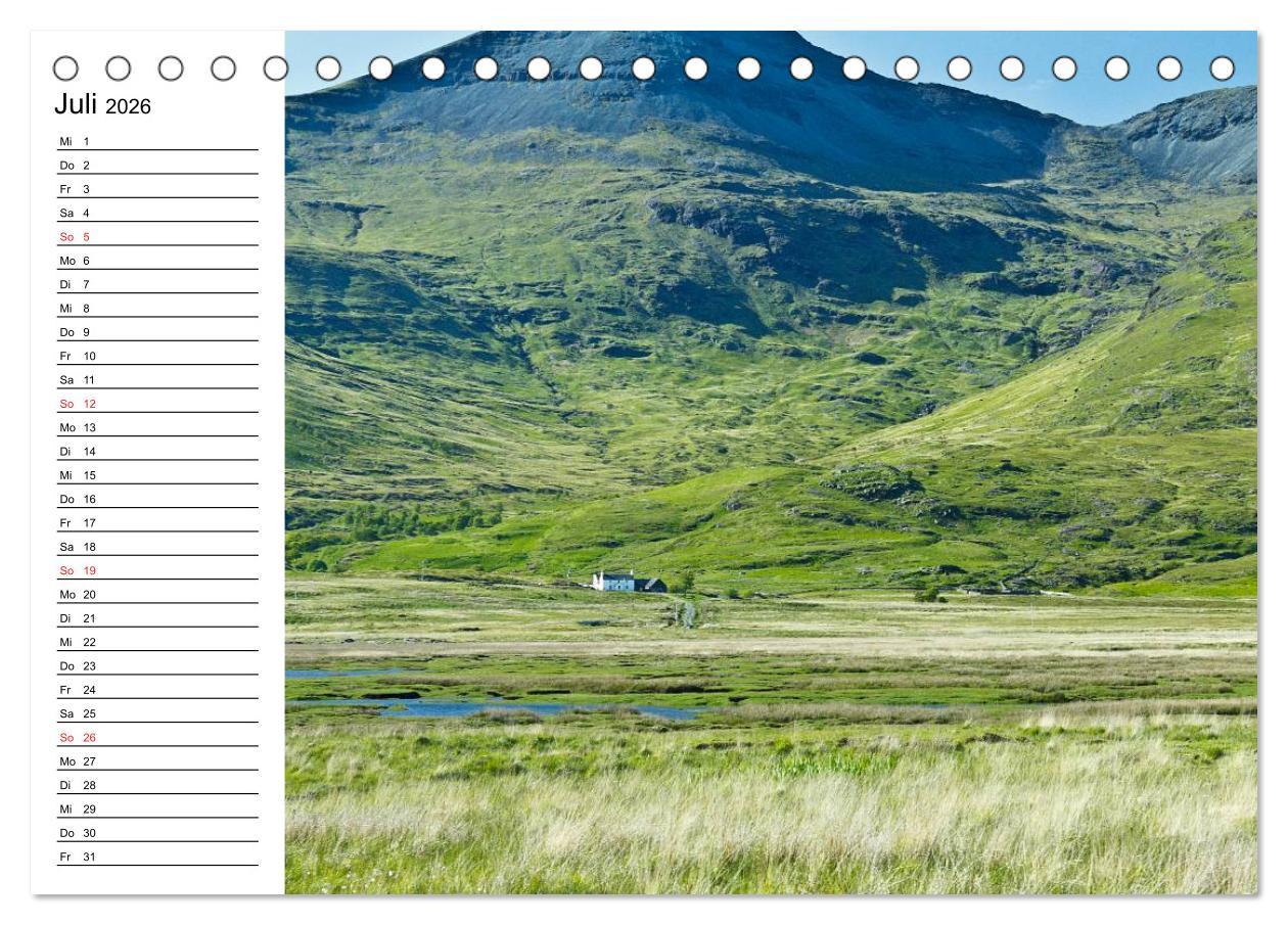Beispielinhalt (Bild) Schottland - grandiose Landschaften im Westen (Tischkalender 2026 DIN A5 quer), CALVENDO Monatskalender