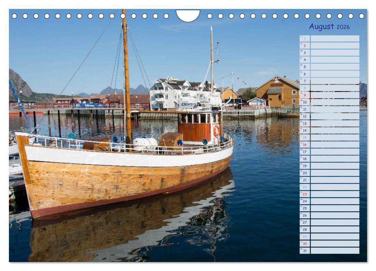 Beispielinhalt (Bild) Landschaften Norwegens zwischen Polarkreis und Nordkap (Wandkalender 2026 DIN A4 quer), CALVENDO Monatskalender