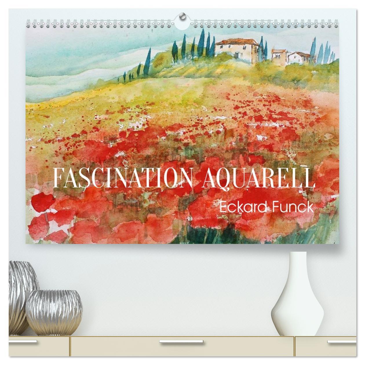 Vorderes Coverbild Faszination Aquarell - Eckard Funck (hochwertiger Premium Wandkalender 2026 DIN A2 quer), Kunstdruck in Hochglanz