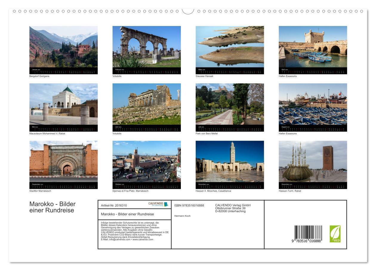 Beispielinhalt (Bild) Marokko - Bilder einer Rundreise (hochwertiger Premium Wandkalender 2026 DIN A2 quer), Kunstdruck in Hochglanz