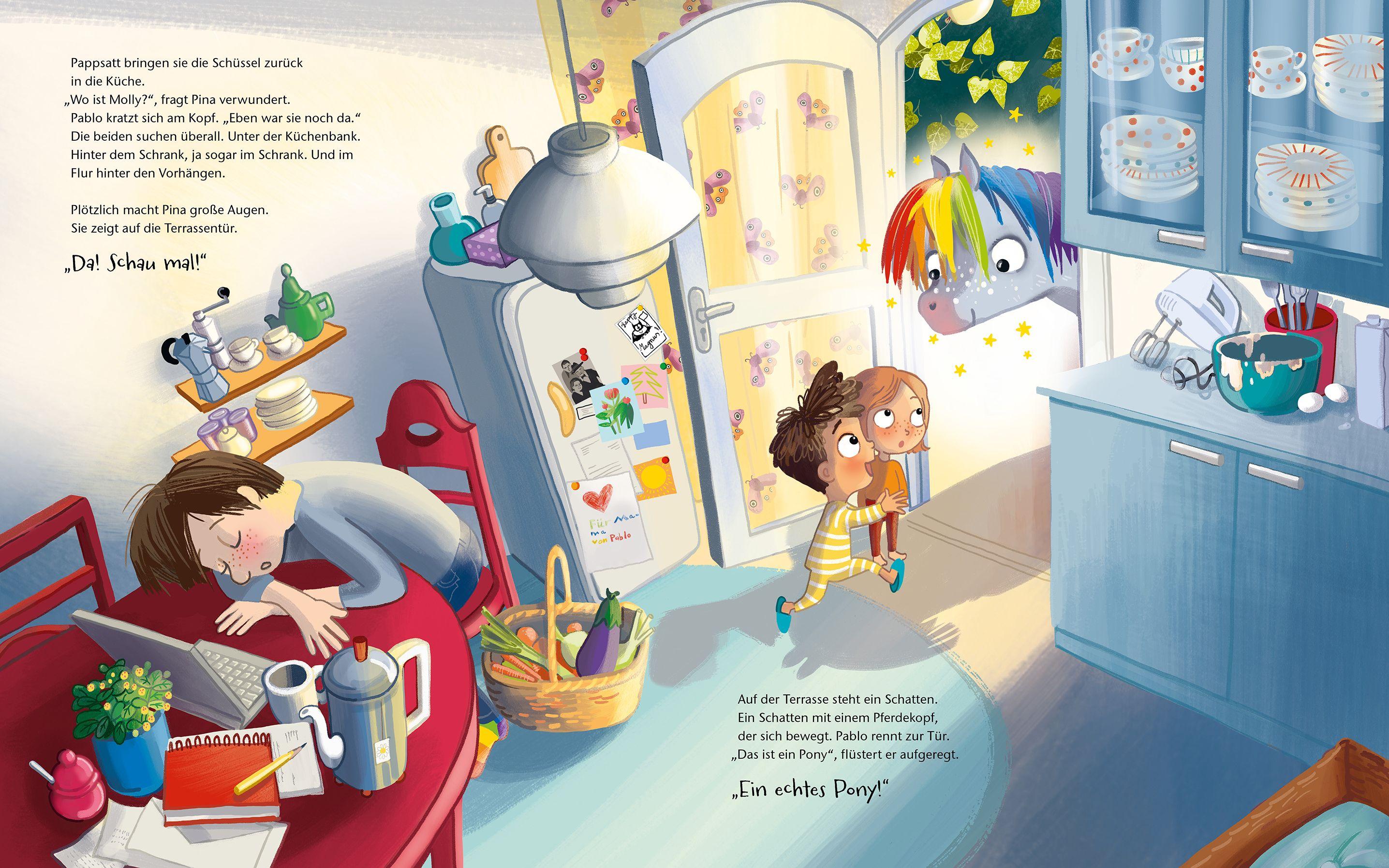 Beispielinhalt (Bild) Pony, Mond und Sterne