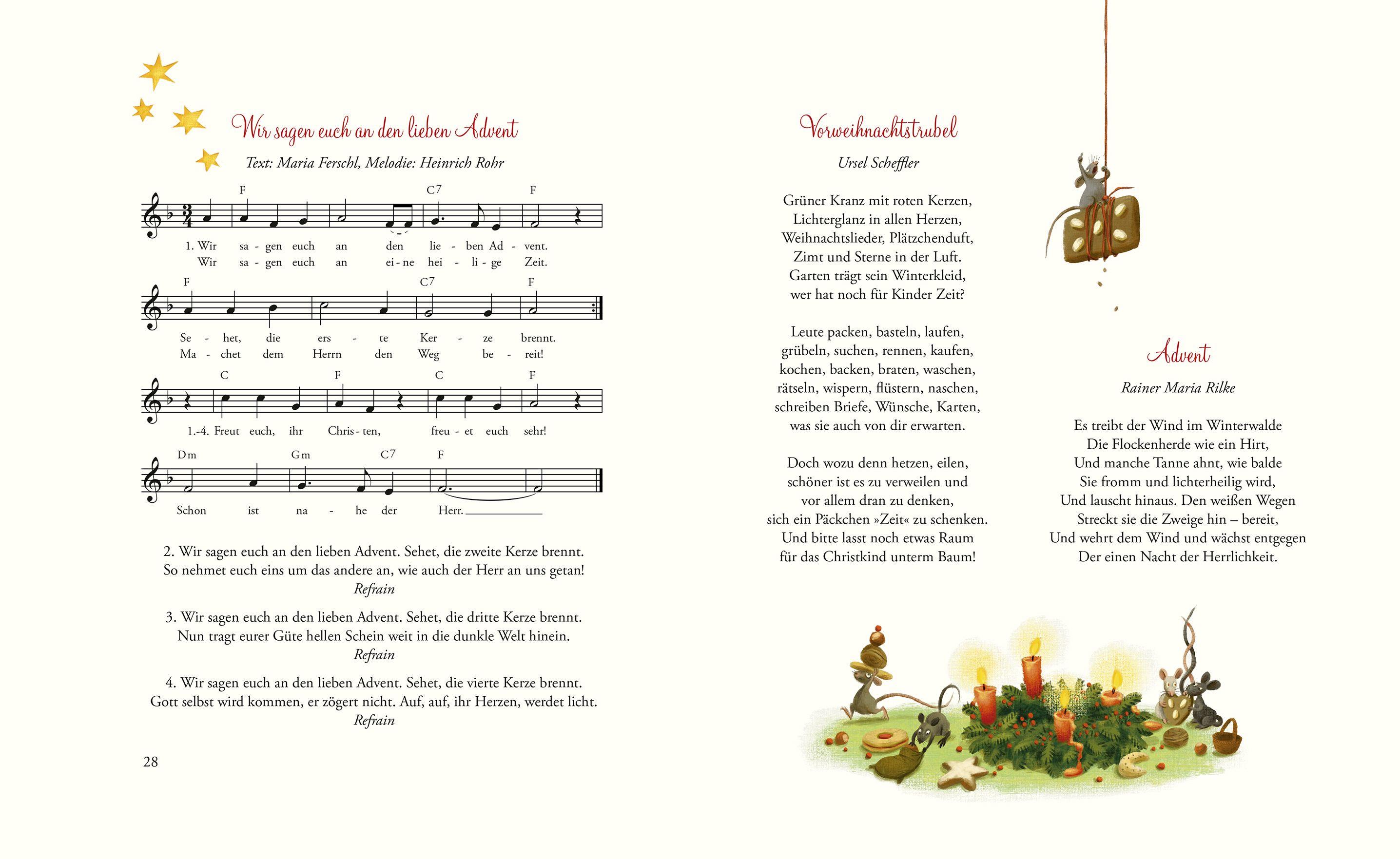Beispielinhalt (Bild) Wunderbare Weihnachtszeit - Ein Hausbuch mit Geschichten, Liedern und Gedichten