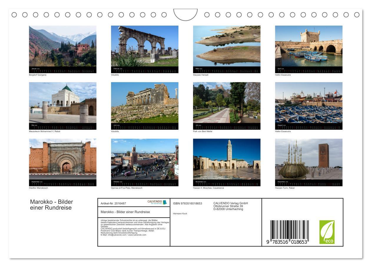 Beispielinhalt (Bild) Marokko - Bilder einer Rundreise (Wandkalender 2026 DIN A4 quer), CALVENDO Monatskalender