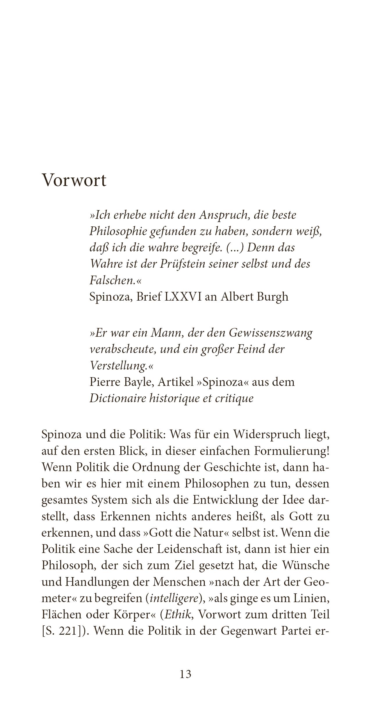 Beispielinhalt (Bild) Spinoza und die Politik