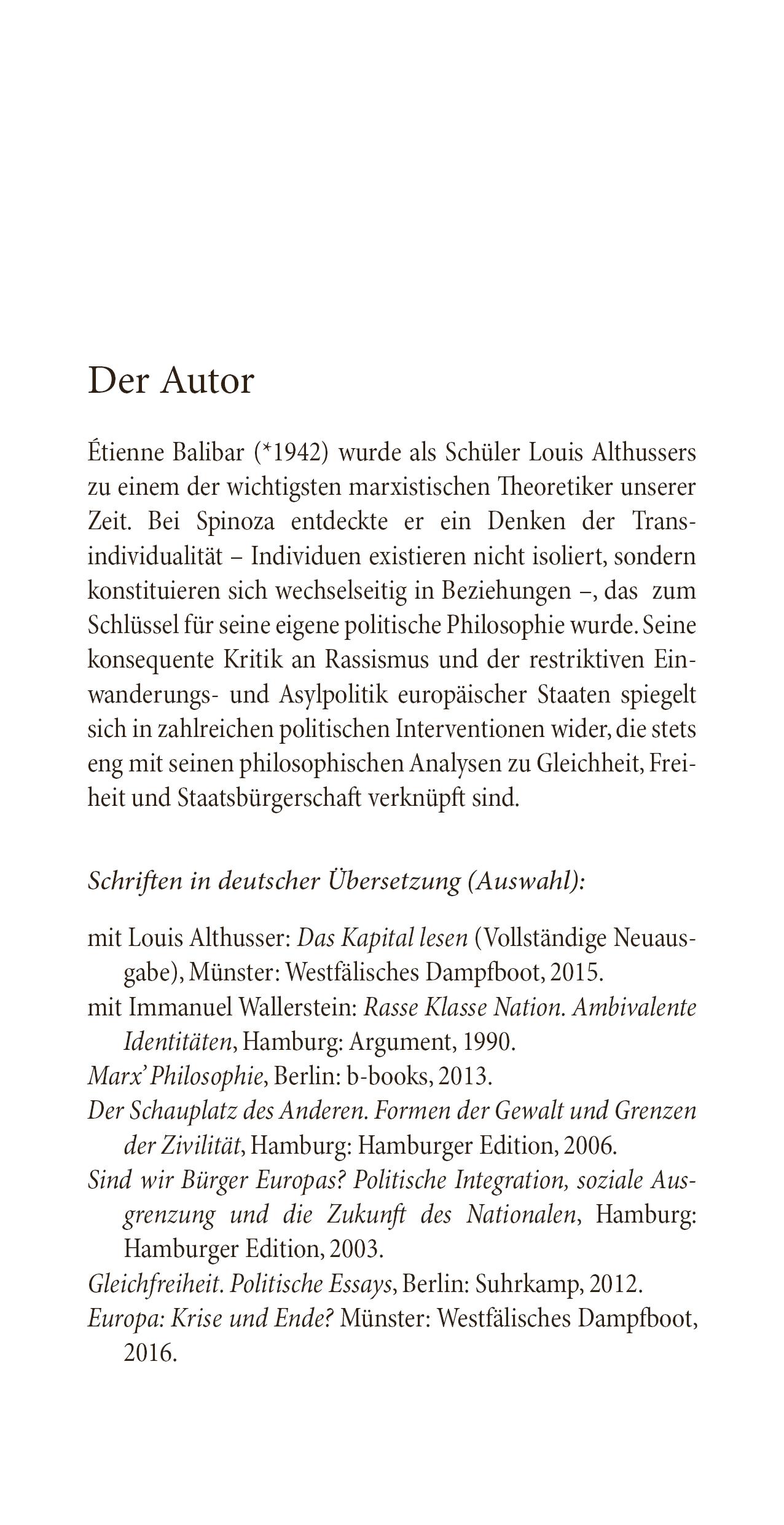 Beispielinhalt (Bild) Spinoza und die Politik