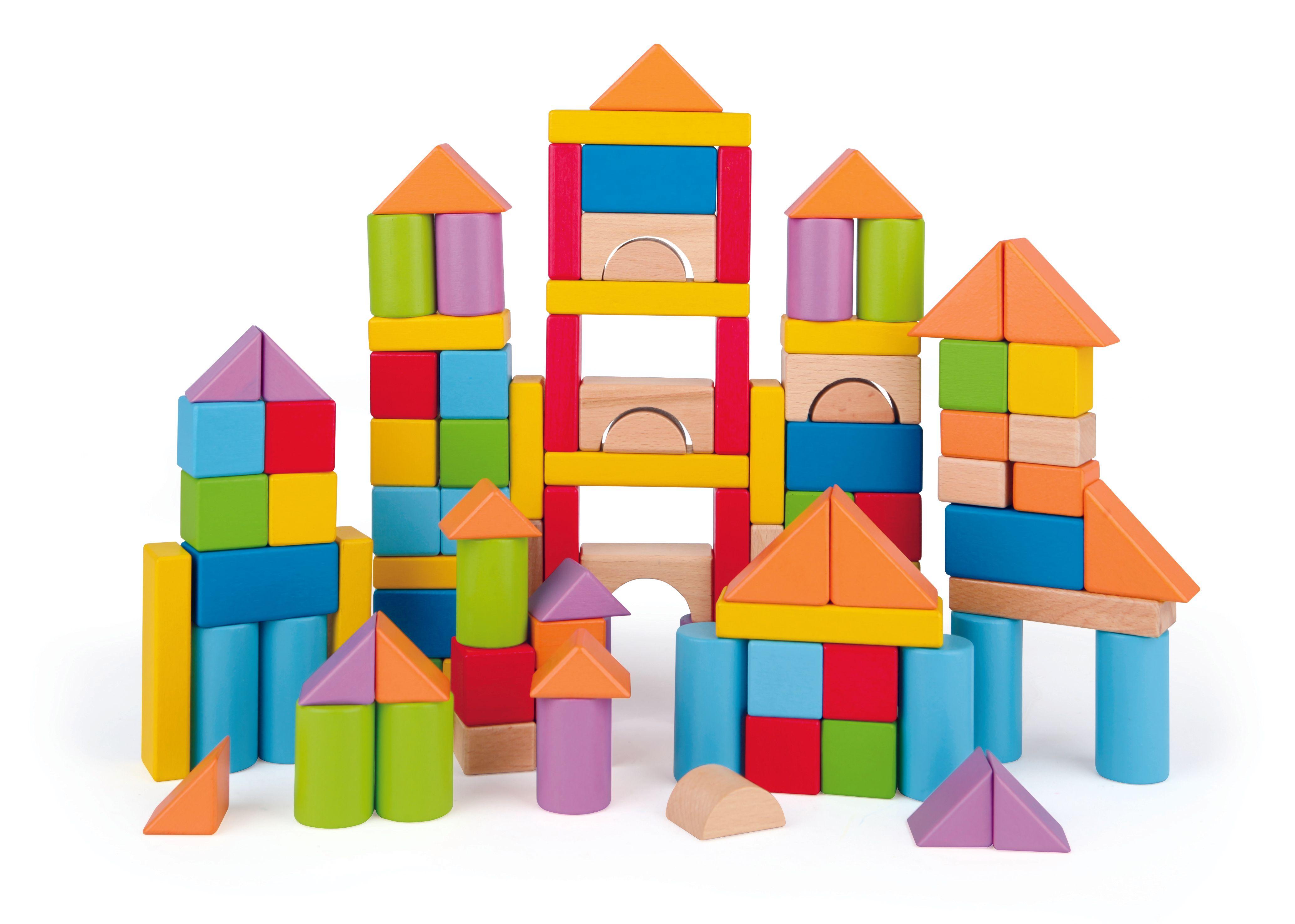 Beispielinhalt (Bild) Hape - Wunderbare Holzbausteine - 101 Teile
