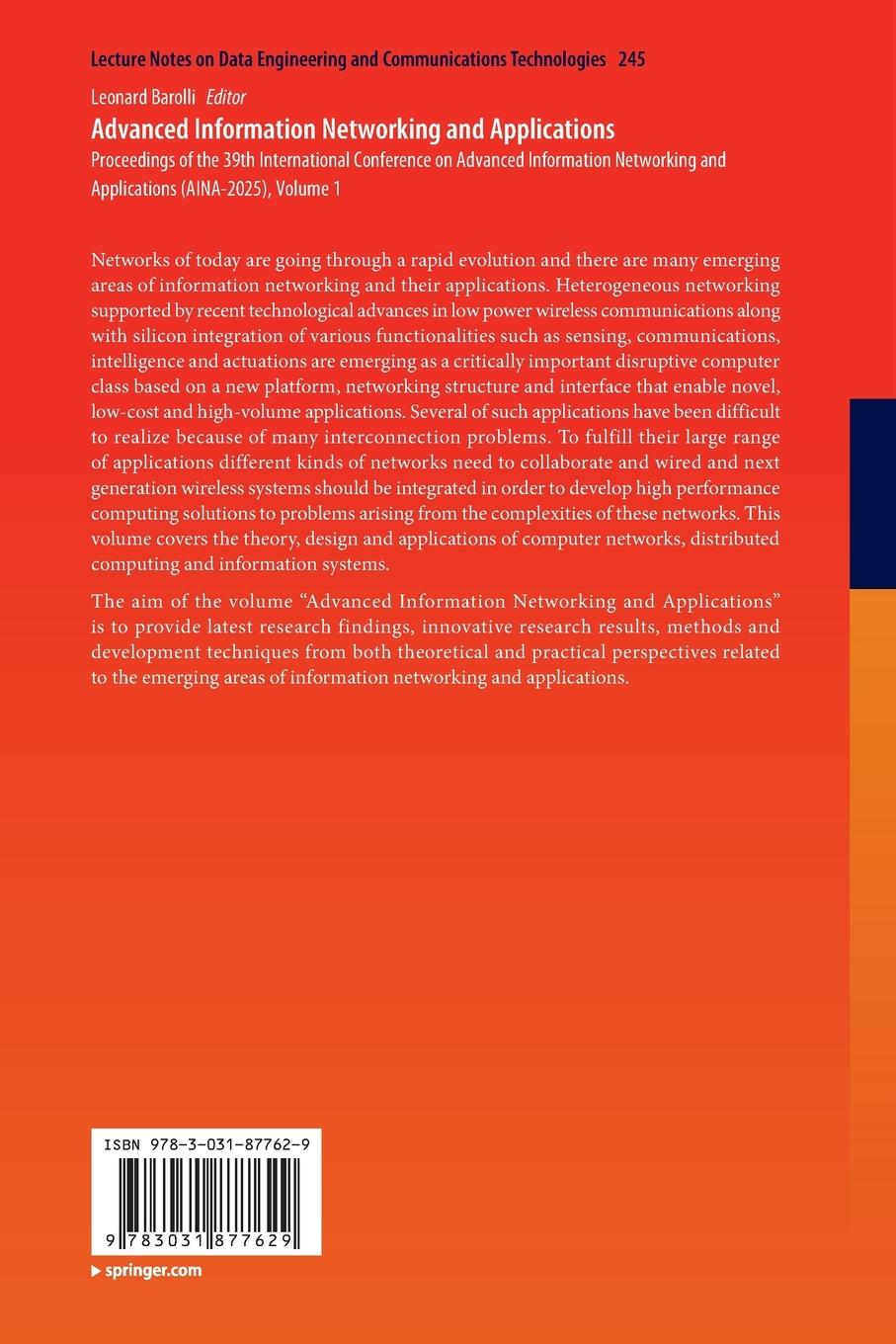 Rückseitencover Advanced Information Networking and Applications